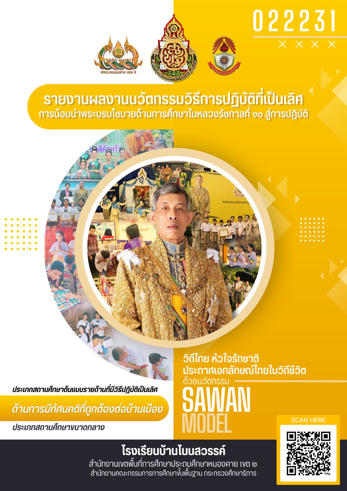 เอกสารเผยแพร่ รายงานผลงานนวัตกรรมการปฏิบัติที่เป็นเลิศ(BEST Practice) วิถีไทย หัวใจรักชาติ ประกาศเอกลักษณ์ไทยในวิถีชีวิต ด้วยนวัตกรรม SAWAN MODEL